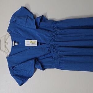 Women’s A New Day BLUE Flutter Ruffle Short Sleeve Maxi Dress Size M Spring NWT